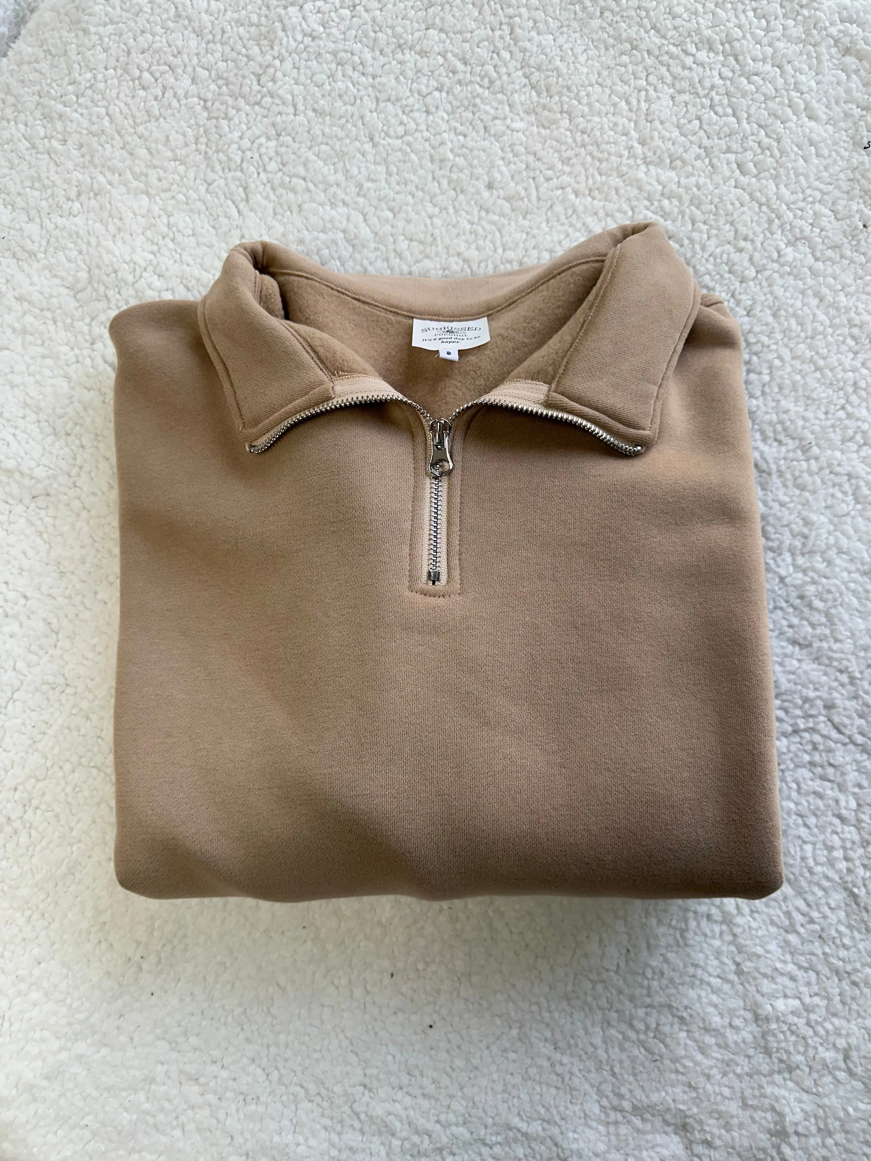 Sunkissedcoconut Blank Quarter-Zip Sweatshirt