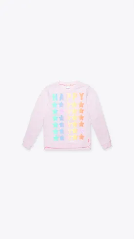 Sweatshirt with Multicolored Happy Stars