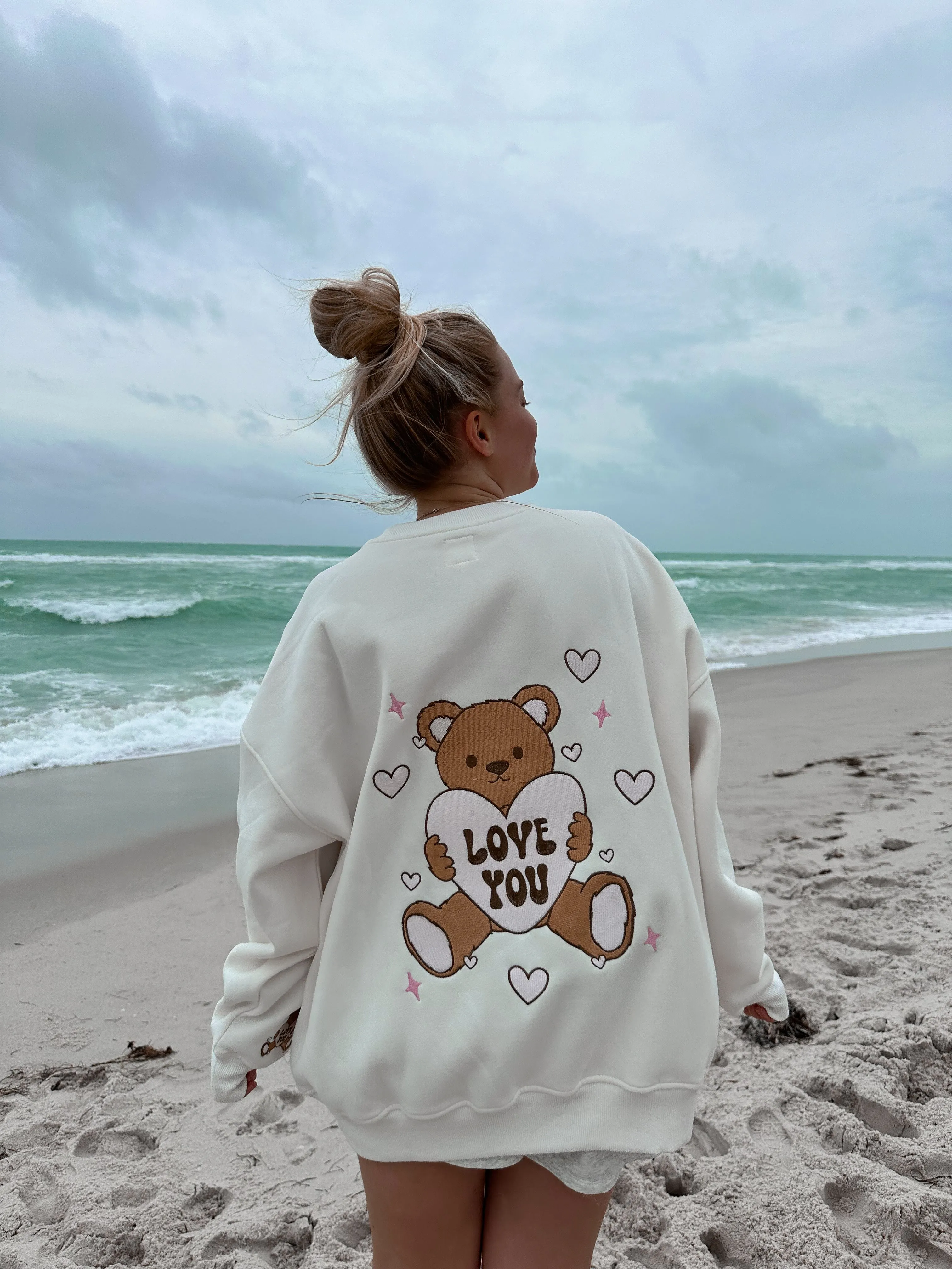 Teddy Bear Embroider Sweatshirt