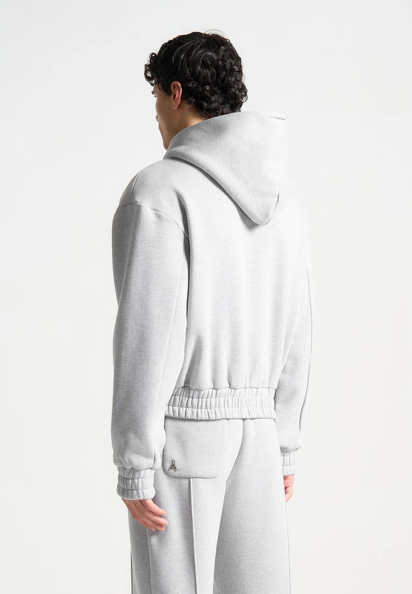 Éternel 420GSM Eiffel Embossed Zip Hoodie - Grey