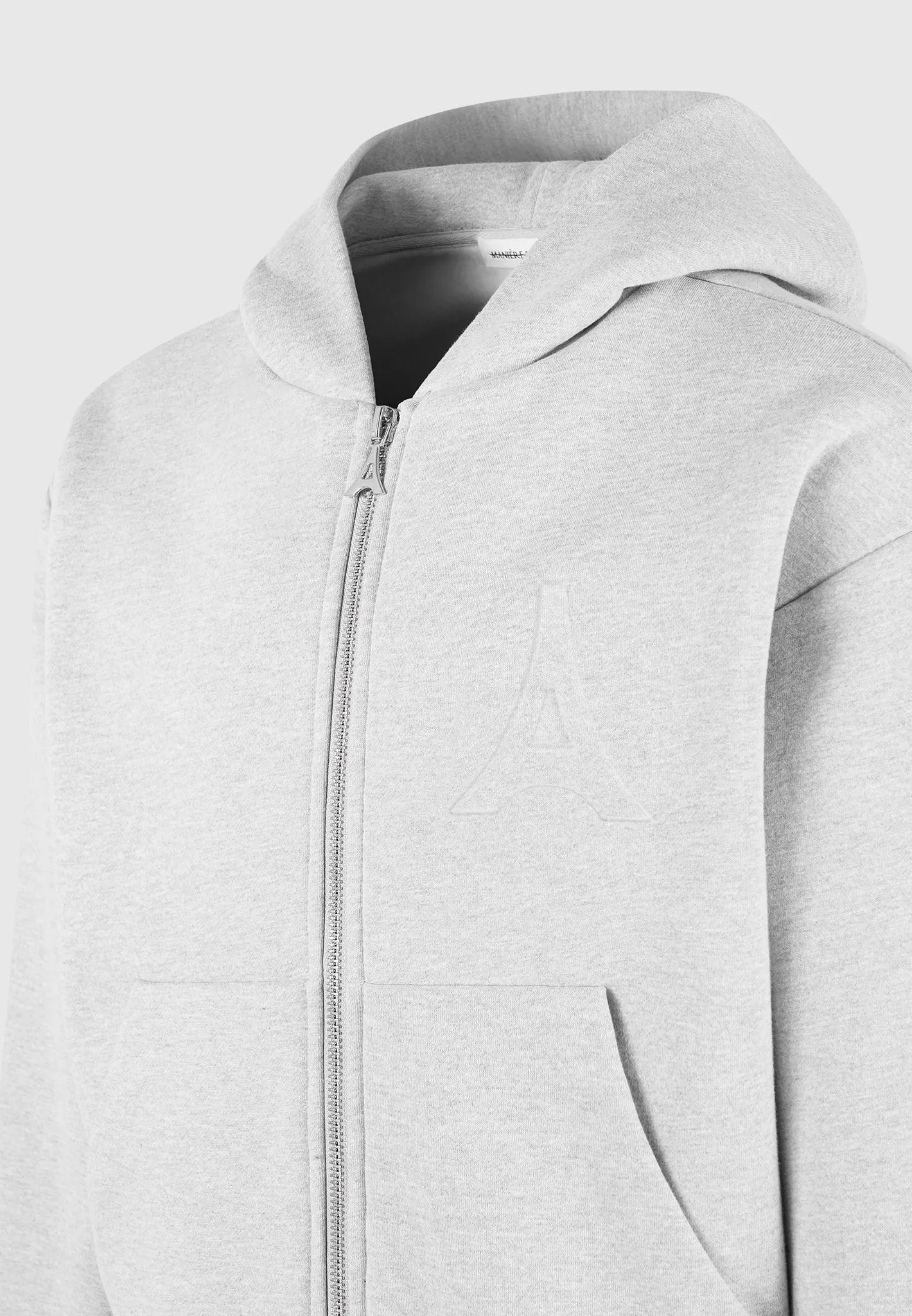 Éternel 420GSM Eiffel Embossed Zip Hoodie - Grey