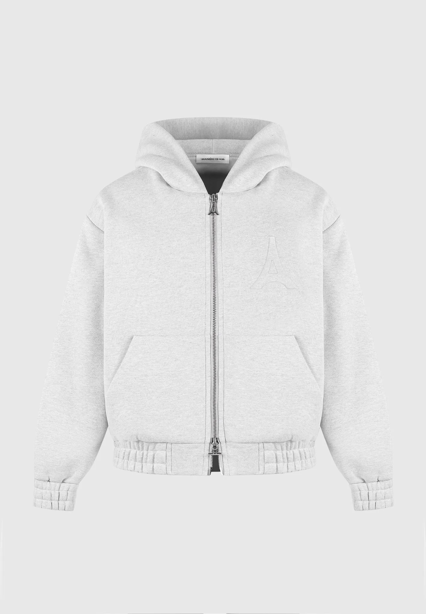 Éternel 420GSM Eiffel Embossed Zip Hoodie - Grey