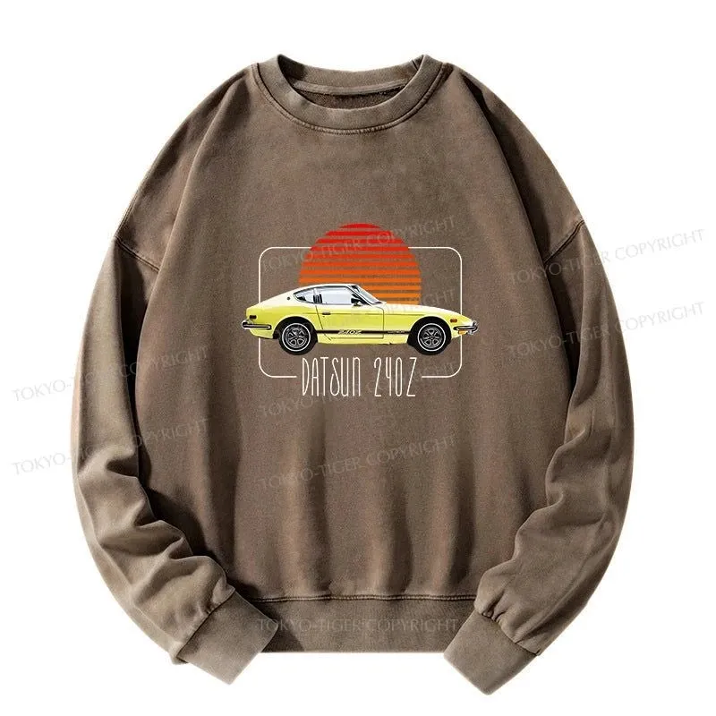 Tokyo-Tiger Datsun 240Z Retro Classic Car Washed Sweatshirt