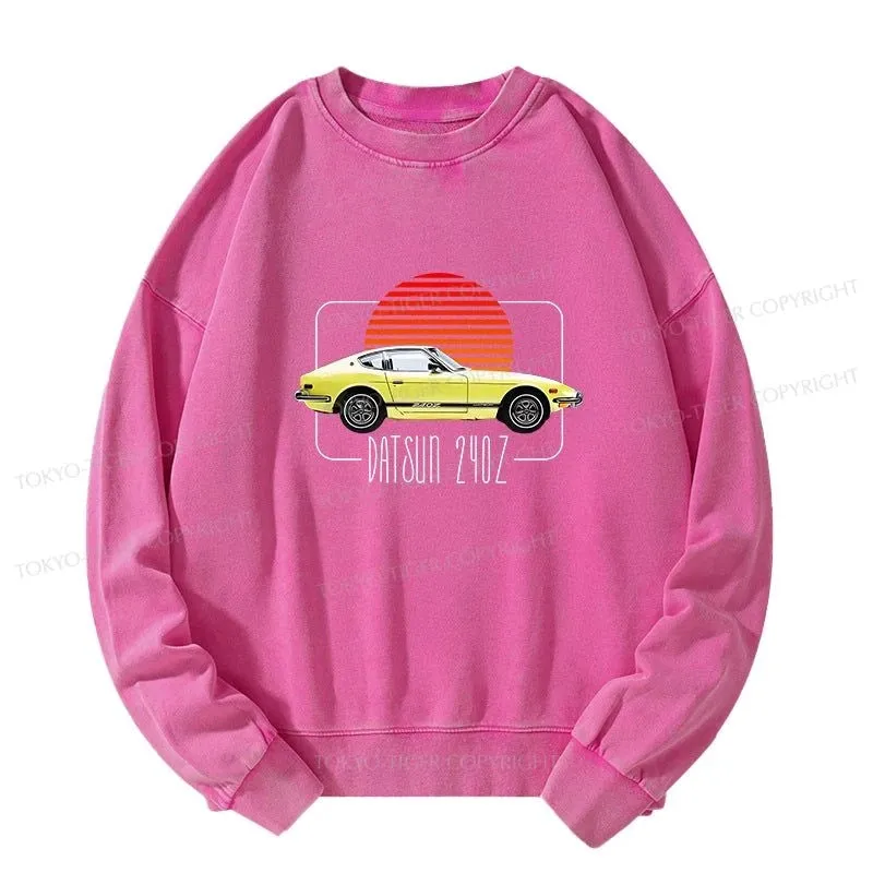 Tokyo-Tiger Datsun 240Z Retro Classic Car Washed Sweatshirt