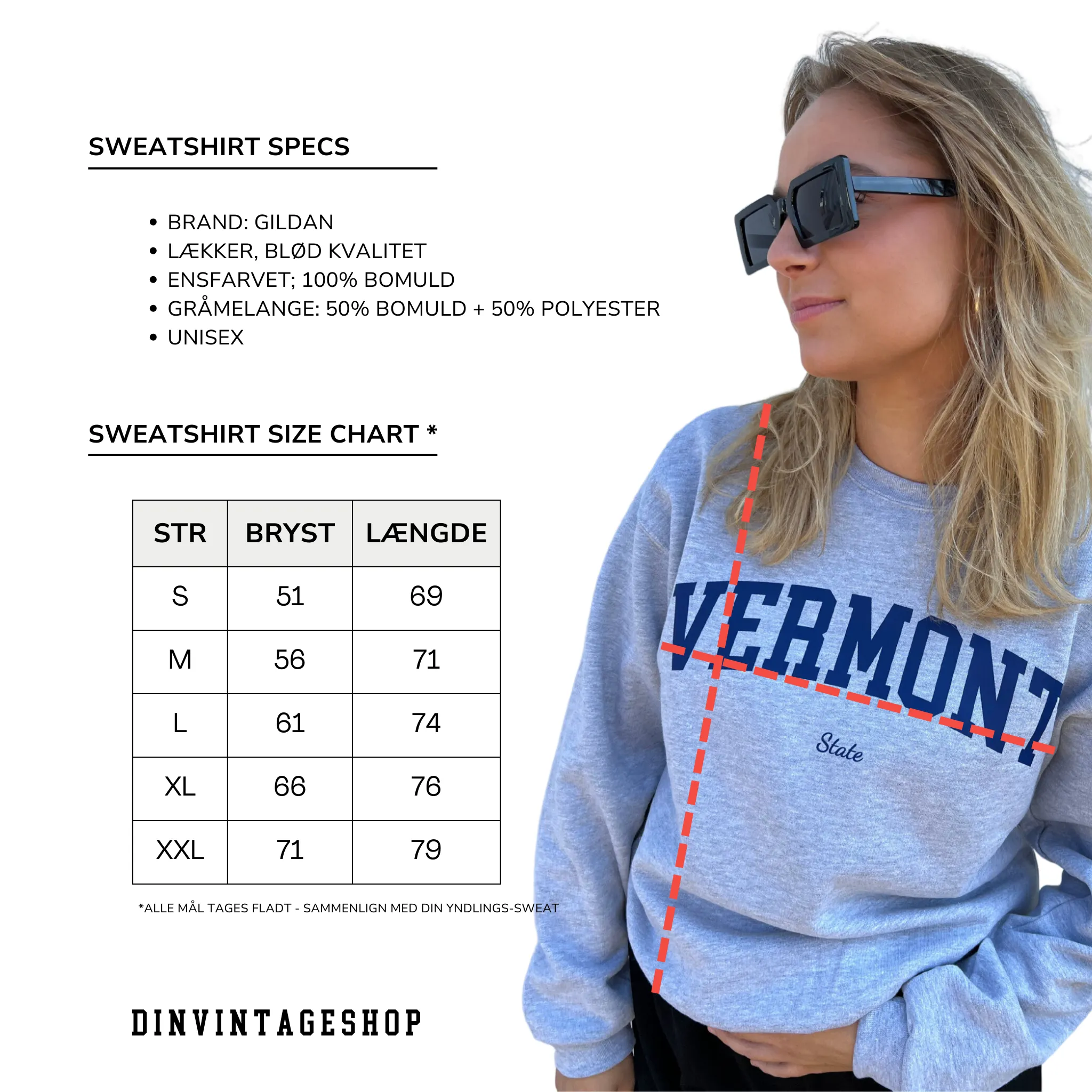 VERMONT STATE SWEAT - GRÅ