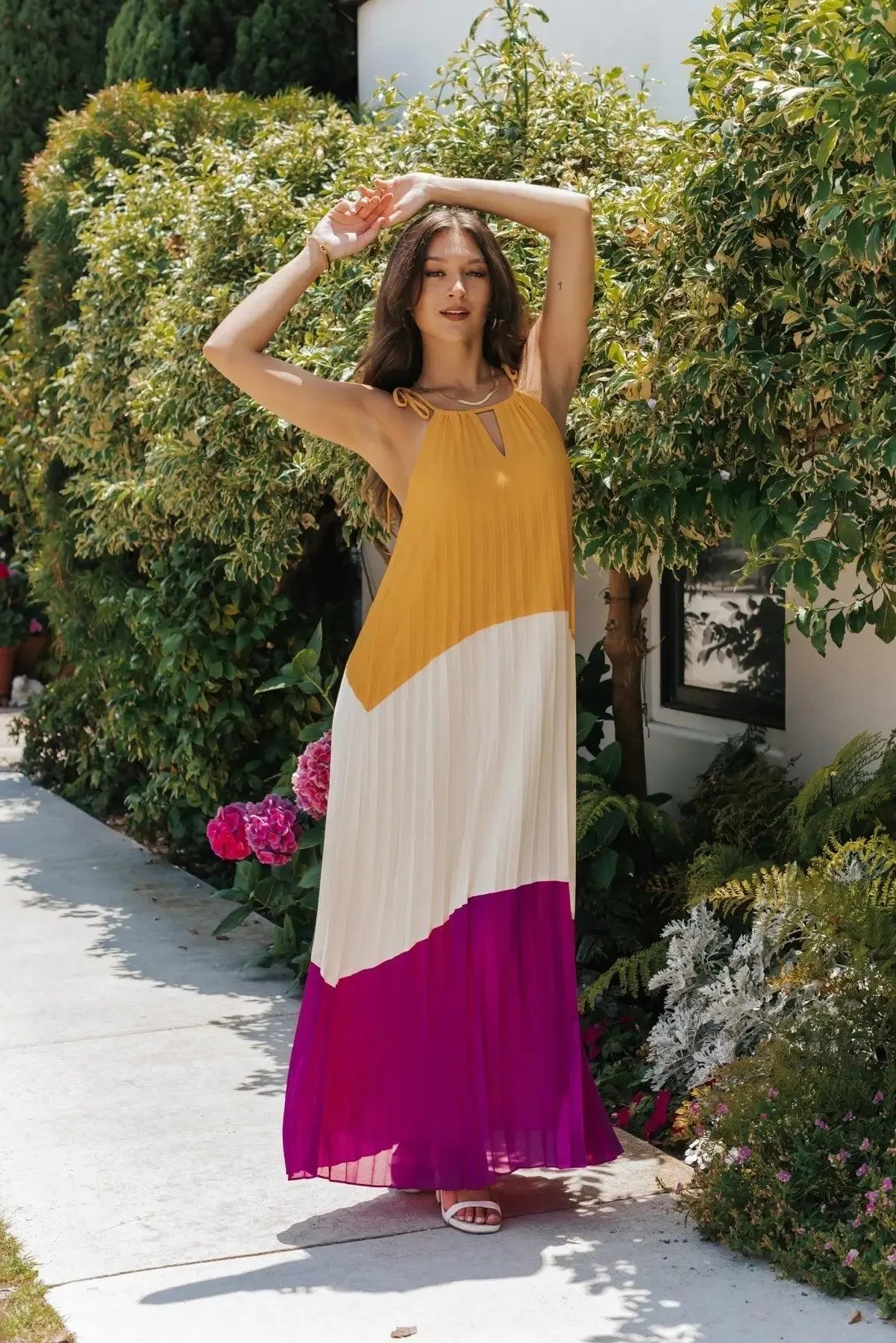 Vivienne Color Block Maxi Dress - Final Sale