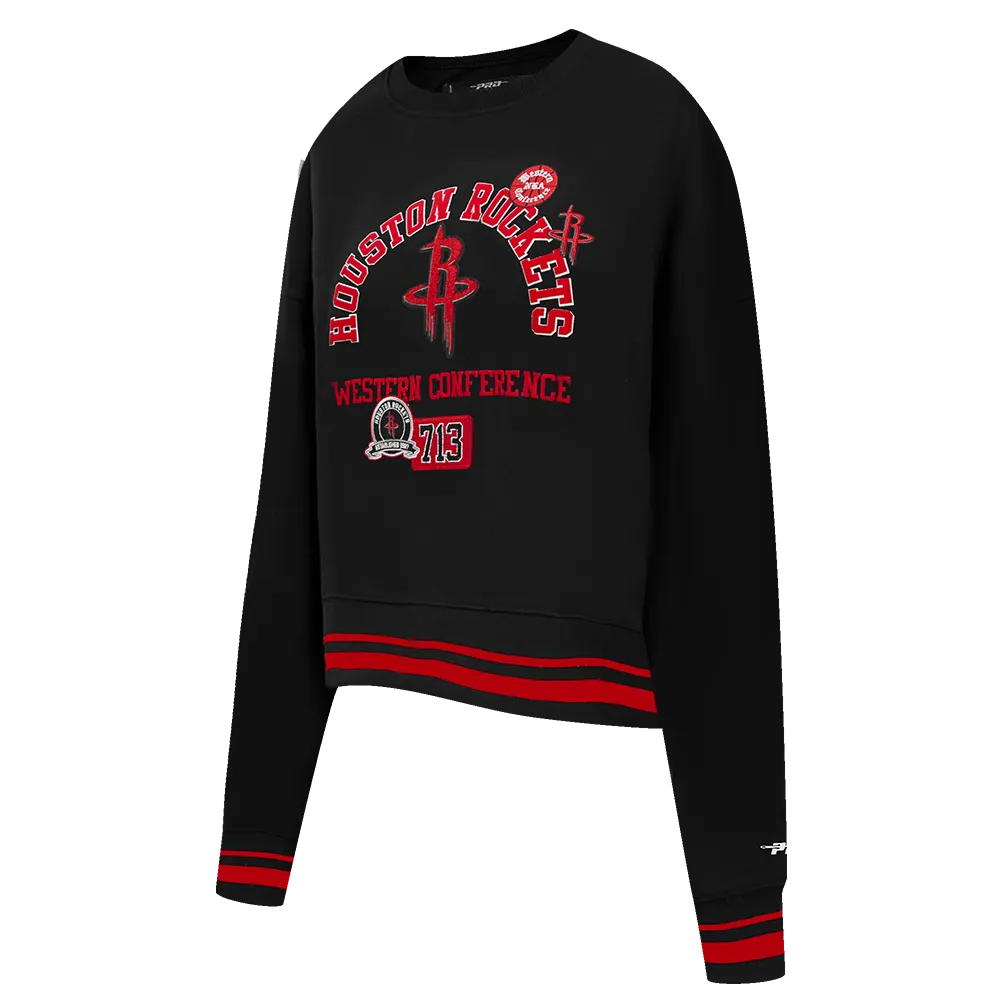 Women's Houston Rockets Pro Standard 713 Edition Rib Crewneck Sweatshirt