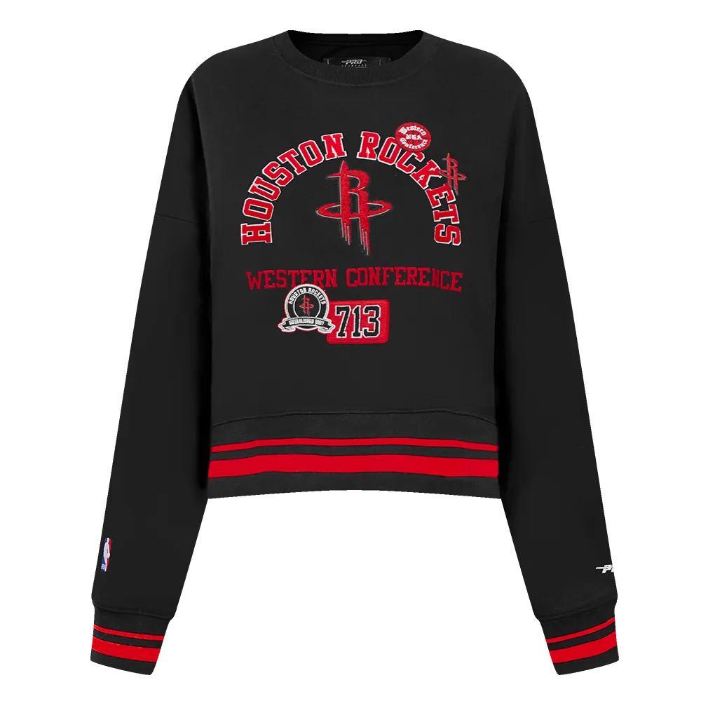 Women's Houston Rockets Pro Standard 713 Edition Rib Crewneck Sweatshirt