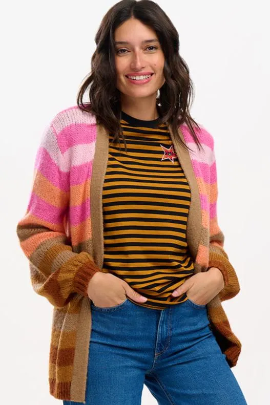 Yvette Cardigan - Multi, Ombre Stripe