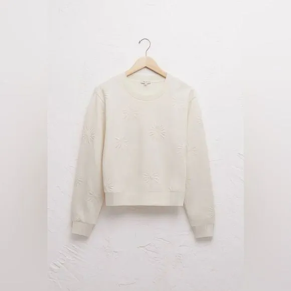 Z Supply Lottie Embroidered Sweatshirt Sandstone