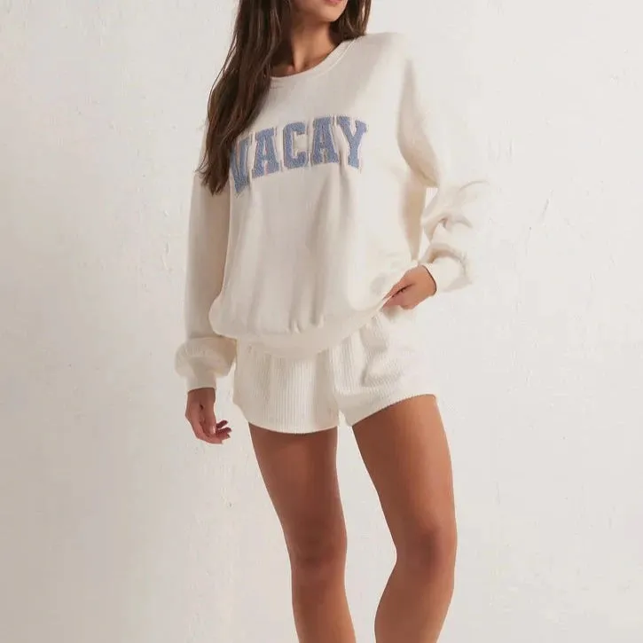 Z Supply Oversized Vacay Sweatshirt (Cloud)